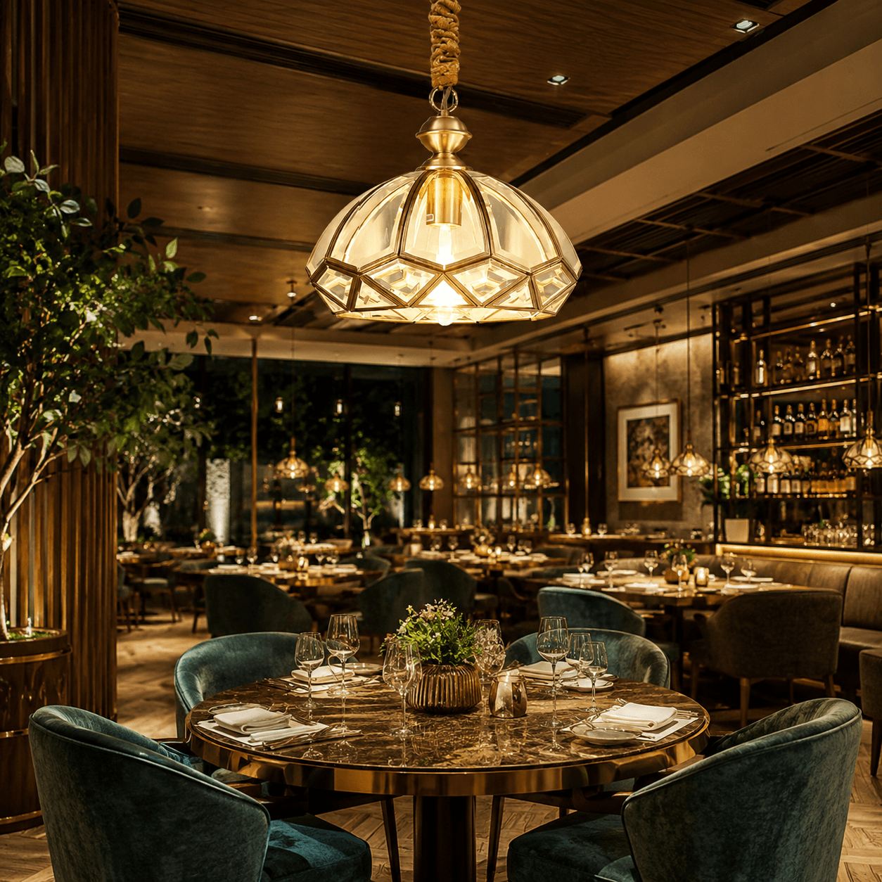 Luxury Gold Crystal Pendant Light for Dining & Kitchen